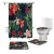 Amazon Cross-Border Hot Sale Bathroom Shower Curtain Toilet Floor Mat Four-Piece Printed Waterproof Polyester Shower 