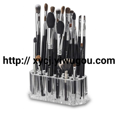 Acrylic Makeup Brush Shelf 26 Holes Eyeliner Storage Box