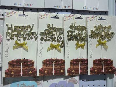 Acrylic Cake Fork Decoration Birthday Insertion Party Birthday Decoration Birthday Theme Diamond Series