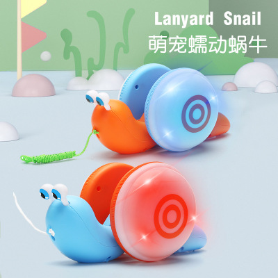 Tiktok Same Style Snail Net Red Creative Luminous Electric Music Rope Snail Crawling Toddler Cable Snail