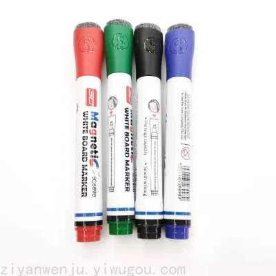 Single Head 4 Color Whiteboard Marker with Magnetic Whiteboard Pen Whiteboard Marker Erasable Felt Pen