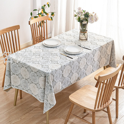 Manbo Flocking Close Copy Craft Tablecloth Polyester Material Dining Table Cloth Living Room Modern Simple Coffee Table Cover Towel