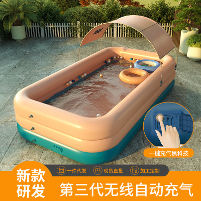 Shed Sun Protection Wireless Automatic Inflatable Swimming Pool Adult Outdoor PVC Plastic Water Pool Children 'S Home Swimming Pool