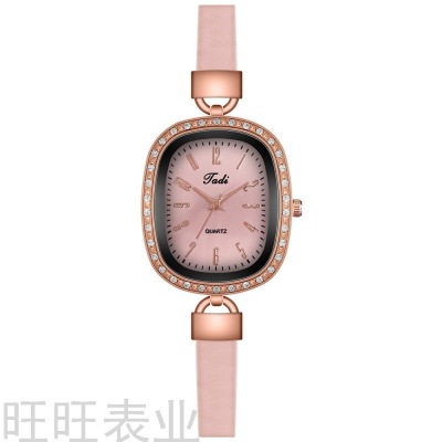 New Arrival Hot Sale Popular Women's Watch Diamond Oval Small Retro Artistic Digital Belt Watch Quartz Watch