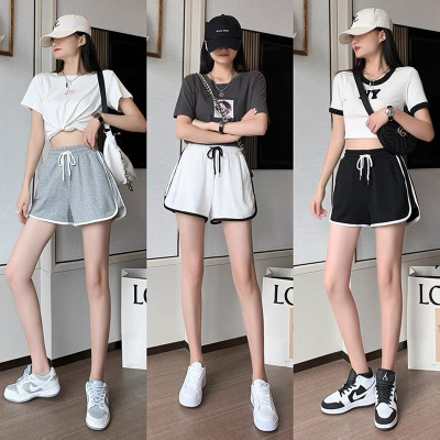 Sports Shorts Women's 2021 New Summer High Waist Casual Pants Baggy Straight Trousers Women's Slimming Wide-Leg Pants Shorts