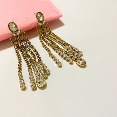 Korean High-Grade Gold Wheat Tassel Earrings High Profile and Generous Retro Easy Matching Niche Style Ancient & Gold Geometric Earrings