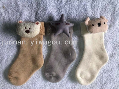 Jun Men's 2021 Terry Thickened Winter Baby Socks Children's Socks Terry Sock Cartoon Cute with Cartoon