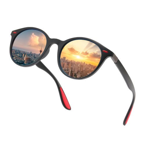 Foreign Trade round Frame Men‘s Sun Polarized Glasses Ins Style Fashion Retro driver Driving Sunglasses 