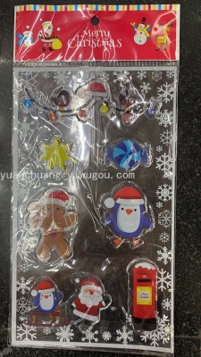 Christmas Glass Window Sticker Christmas Jelly Stickers Christmas Decoration Snowman Landscape