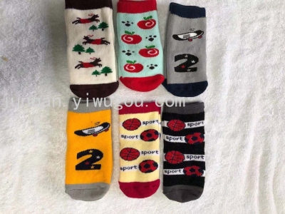 Jun Men's 2021 Terry Thickened Winter Baby Socks Children's Socks Terry Sock Cartoon Cute