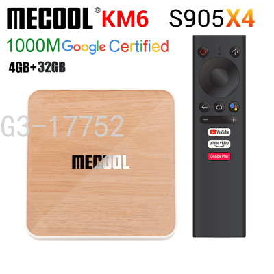 Mecool KM6 Smart TV BOX Amlogic S905X4 CPU 2GB 16GB Android TV BOX 
