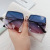 2021 New Style B's Same Square Sunglasses Women's Hollow Frameless Elegant Sunglasses Cross-Border Fashion Sunglasses