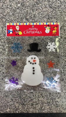 Christmas Glass Window Sticker Christmas Jelly Stickers Christmas Decoration Snowman