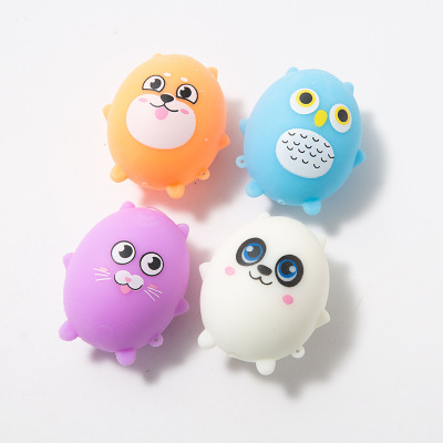 Creative TPR Big Eye Cat Vent Ball Cute Pet and Animal Flour Balloon Trick Decompression Children Compressable Musical Toy
