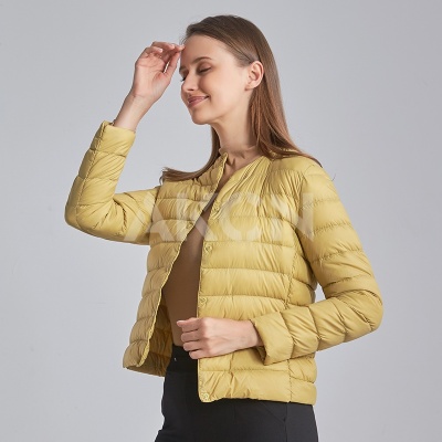 Women's Lightweight 2 Buttons Can Be Used as V-neck down Jacket