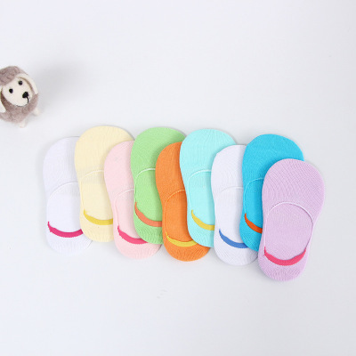 Spring and Autumn New Factory Direct Sales Baby's Socks Children's Socks Combed Cotton Candy Color Invisible Low Cut Socks Stall
