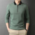 2021 Autumn New Long-Sleeved T-shirt Men's Solid Color plus Size T-shirt Men's Zipper and Lapel Dad's Polo Shirt