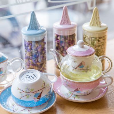 Creative Fashion Health Pot Ceramic Flower Tea Teapot Set Heat-Resistant Glass Tea Set Tea Teapot