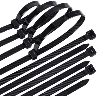 12-Inch about 30cm Zip Ties, Heavy-Duty Black Ties Self-Locking and UV-Proof Nylon 66 Pieces Strip Line