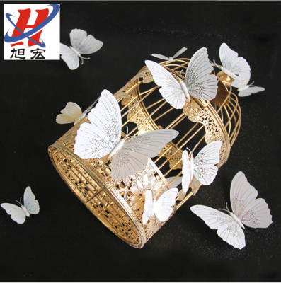 PVC Butterfly Stickers Factory Direct Sales Creative New Colorful Butterfly Stickers Laser Gold and Silver Butterfly 