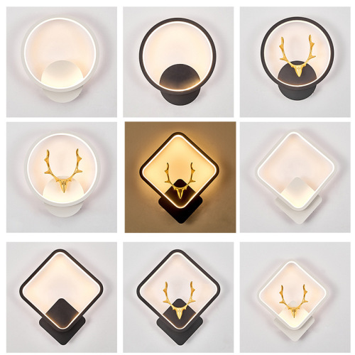 new modern simple indoor wall lamp led bedroom bedside living room aisle lamp european creative antler wall lamp