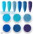 Manicure Fine Shimmering Powder Sequins 24 Bottles Light Blue Summer Sherbet Gradient Set Gel Nail Polish Cross-Border