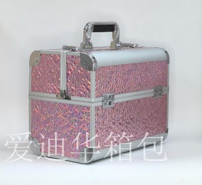 New Diamond Pattern Large Capacity Portable Beauty Nail Multi-Functional Cosmetic Case 2021 New Super Fire Net Red Style