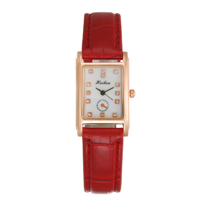 New Women's Rectangular Watch Leather Watch Strap Student's Watch Trendy Personalized, Stylish and Simple Watch