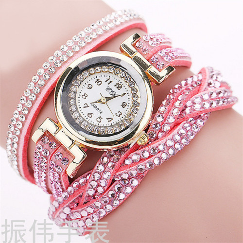 Popular Recommended Personalized Twist Women‘s Bracelet Watch Korean Velvet Coiling Rivet Bracelet Watch Women‘s Bracelet Watch