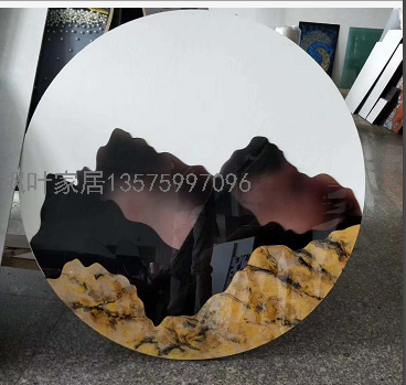 New Chinese Zen Landscape Decorative Painting Living Room Sofa Background Wall Hallway Circular Hanging Painting Soft Decoration Real Mural