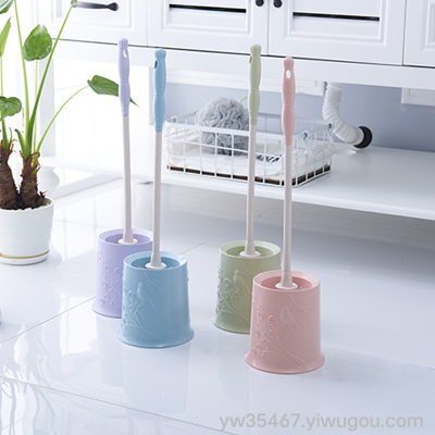 X22-8211 Household Flower and Bird Seat Brush Toilet Toilet Brush Bathroom Cleaning Toilet Brush Set