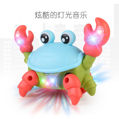 New Electric Rope Little Crab Electric Walking Horizontal Crab Light Music Stall Temple Fair Toys Wholesale