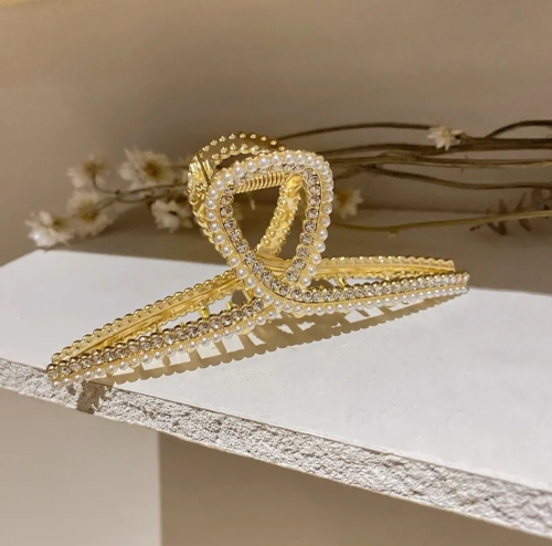 korean style double row rhinestone hair claws alloy hair clip shark clip headwear