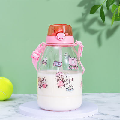 Internet Celebrity Small Fat Cup Portable Outdoor Travel Plastic Cup Student Sports Female Drinking Cup Factory Direct Sales Stock