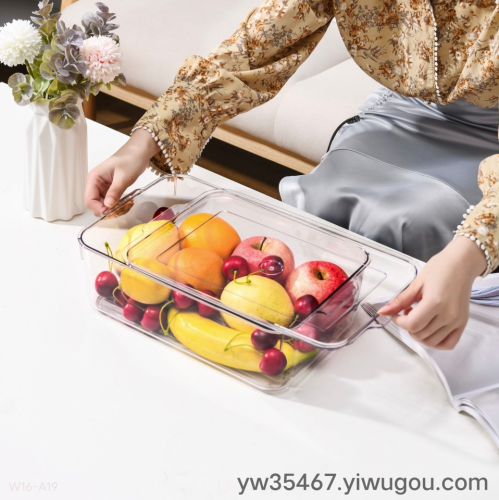 w16-a19 transparent desktop storage box kitchen vegetables storage food in refrigerator boxes household objects organizing sundries box