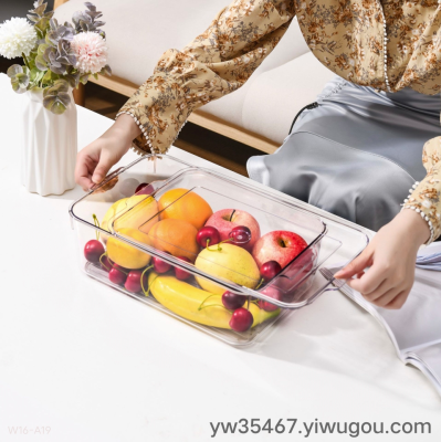 W16-A19 Transparent Desktop Storage Box Kitchen Vegetables Storage Food in Refrigerator Boxes Home Object Organizing Sundries Box