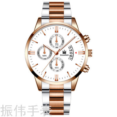 Men‘s Watch Quartz Watch Popular Simplicity Steel Belt Trend Watch Wholesale Watch with Calendar