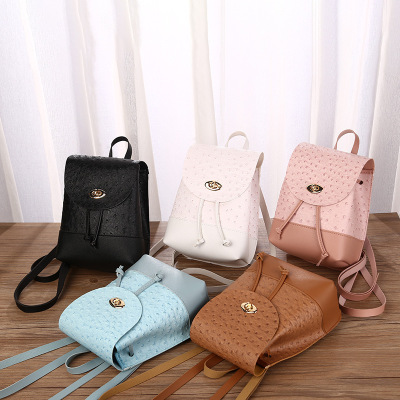 Korean Ladies Bag Cover Drawstring Small Backpack Wholesale 2021 Summer and Autumn New Collection Personalized Lock Anti-Theft Backpack Fashion
