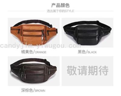 Leather Pocket Business Checkout Baotou Layer Leather Phone Bag Outdoor Sports Riding Waist Bag Manufacturer Supply