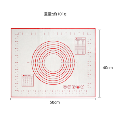 High Temperature Resistant 40 * 50cm Glass Fiber Dough Kneading Silicone Surface Pad