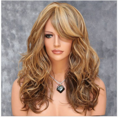 2021 Amazon New European And American Style Wig Female Wig Hair Multi-Color Medium And Long Curly Hair Synthetic Wigs
