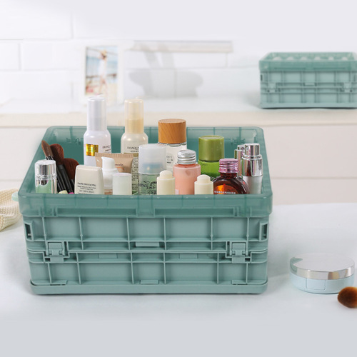 new folding storage box plastic storage desktop cosmetics storage box bottom toy clothes sundries organizing box