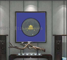 New Chinese Zen Landscape Decorative Painting Living Room Sofa Background Wall Hallway Circular Hanging Painting Soft Decoration Real Mural