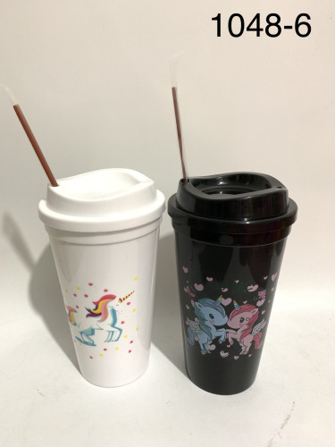 Black and White with Unicorn Coffee Wavy 600ml400ml Juice Drink cold Drink Cup