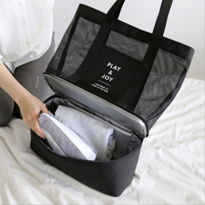 Portable Shoulder Insulated Bag Thickened Double Layer Picnic Bag Men and Women Sports Gym Bag Ice Pack Mesh Storage Bag