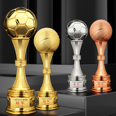 Metal Champion Trophy Basketball Football Match Champions World Cup Large Sports Events High-End Trophy Free Customization
