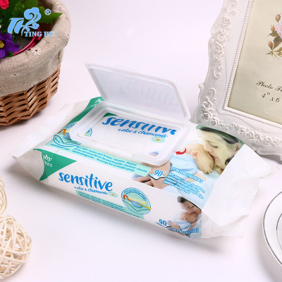 Wet Wipes Foreign Trade Tail Order 90 Pieces Baby Wet Tissue Baby Products Wholesale Factory Direct Supply Can Be Customized