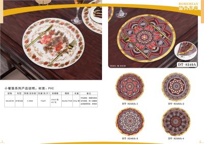 Gilding Color Coaster Wholesale round Bowl Placemat Non-Slip Tableware Mat Heat Proof Mat PVC Placemat