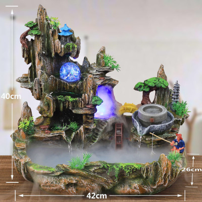 Gifts Crafts Rockery Flowing Water Humidifier Decoration Home Living Room Office Desk Surface Panel Decorative Bonsai