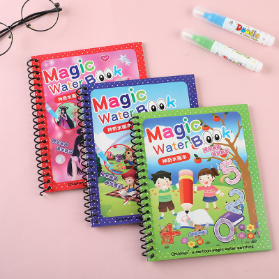 Children's Magic Water Picture Book Repeated Graffiti Children's Tear-Proof Graffiti Cognitive Card Kindergarten Water Painting Book Picture Book